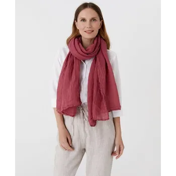 Šála Magic Linen Lněný šál s fuchsiovou růží