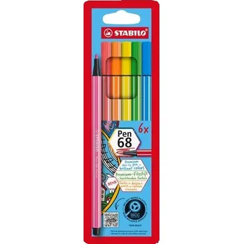 Fixy Stabilo Pen 68, sada 6 neonových barev