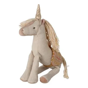 plyšák Lněný jednorožec Maileg Gold Small
