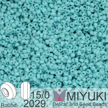 Korálek Korálky Miyuki Round 15/0. Barva 2029 Matte Op Turquoise Blue Luster . Balení 5g