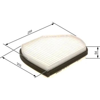 Ventilátor topení a klimatizace Filtr, vzduch v interiéru BOSCH 1 987 432 001