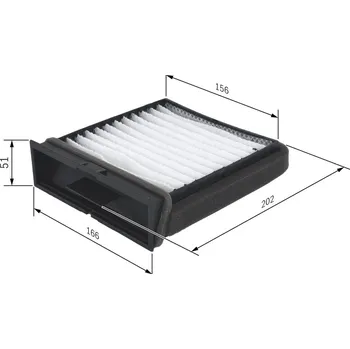 Ventilátor topení a klimatizace Filtr, vzduch v interiéru BOSCH 1 987 432 157