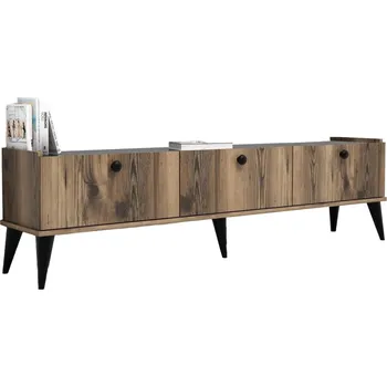 Televizní stolek TV stolek BELLONA, vlašský ořech/mramor + vyzvednutí ZDARMA