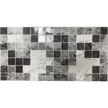 Obklad 3D obkladový omyvatelný panel PVC Travertine Gray (957x482mm)