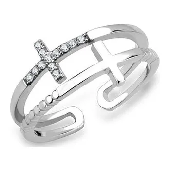 Prsten AL-0118-52 Ocelový prsten s křížky