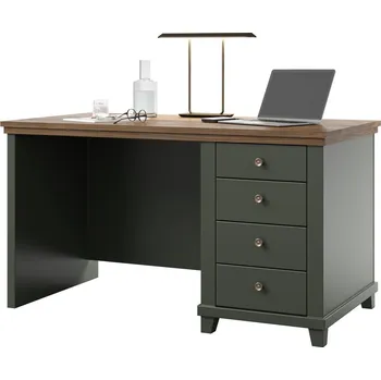 Psací stůl Pracovní stůl ve venkovském stylu EVORA typ 03 zelená/dub lefkas