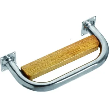 Madlo do koupelny Nerezové madlo s dřevěnou příčkou, délka 25 cm
