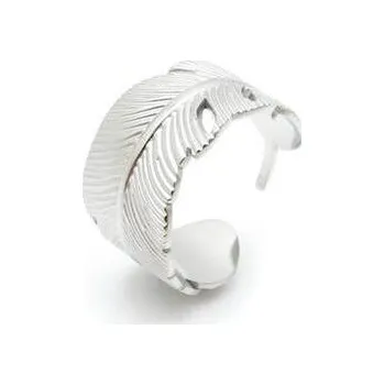 Prsten OPR1874-57 Ocelový prsten peříčko - pírka