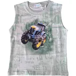 DĚTSKÉ TRIČKO BEZ RUKÁVŮ S TRAKTOREM Barva: Zelinkavá, Velikost: 98