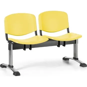 Lavice do čekárny plastová ISO Biedrax LC9681zl - podnož chromovaná