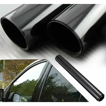 Tuning VÝPRODEJ: Protisluneční černá okenní fólie 75x300cm, super dark 5% (Černá stmívací autofólie)