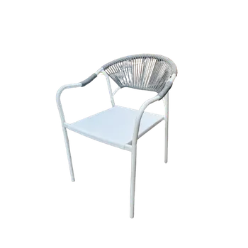 Bílošedá zahradní židle Florine 54 x 85 x 62 kov, 100% polyester