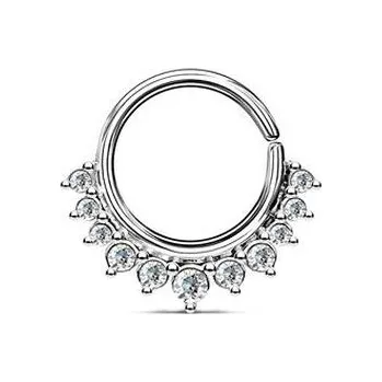 Piercing N01171-C Septum piercing do nosu/ucha kruh s čirými zirkony