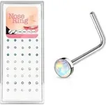 N0000-36 Sada 40ti piercingů do nosu, 2,5mm opál, tl. 0,8 mm