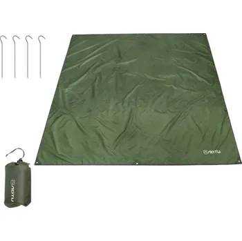 Stan Zelená nepromokavá stanová plachta 220 x 150 cm s 4 hliníkovými kolíky Venkovní ochranná krycí plachta Kempování Turistika Příslušenství
