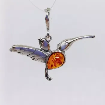 Přívěsek Přívěsek Kolibřík s jantarovým bříškem (přívěsek)