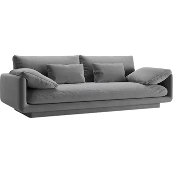 Pohovka Micadoni Světle šedá sametová trojmístná pohovka Torino 220 cm