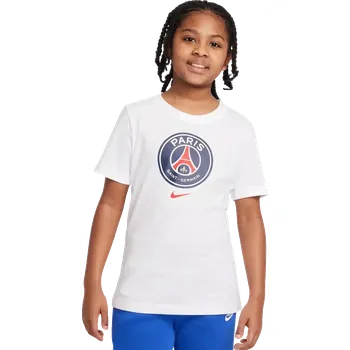 Dětské fotbalové tričko Nike PSG 25/26 Crest Tee bílé