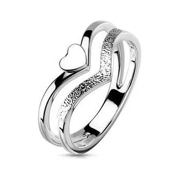 Prsten OPR1896-55 Ocelový prsten se srdíčkem - srdce