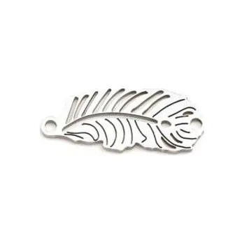 Materiál na výrobu šperku OK1319-ST Ocelová destička peříčko