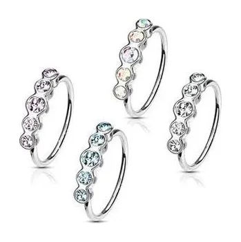 Piercing N0117-P Piercing do nosu kroužek se zirkony - růžová