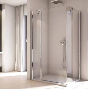 Ronal SOLINO SOL13+SOLT1 sprchový kout obdélníkový 140x90 cm Profil: Aluchrom, Sklo: Bílé linky 88, Rozměr: 140x90 cm