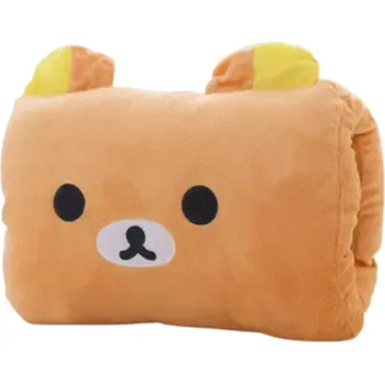 Dekorativní polštářek Roztomilý zahřívací polštář na ruce 30 x 20 cm Hnědý medvídek Plyšový spací polštářek Nápaditý dárek Zimní mazlivý doplněk do postele i kanceláře světle hnědá