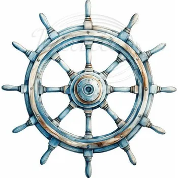 Textilní nažehlovací páska Dante Nažehlovačka Námořnické kormidlo - 20 x 20 cm