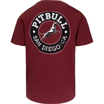 Pánské tričko PitBull West Coast - pánské triko SAN DIEGO CA BLACK burgundy 3XL