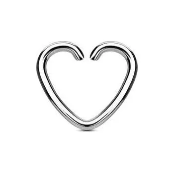Piercing FP01021 Falešný cartilage piercing do ucha - srdíčko - srdce