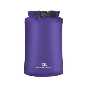 Voděodolný suchý vak 12l Fialový Ultraleký vodotěsný vak na oblečení pro plavání, rafting, kajak, outdoor sportovní taška na vodní dobrodružství
