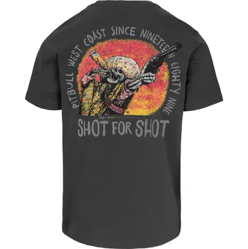 Pánské tričko PitBull West Coast - pánské triko SHOT FOR SHOT grafitové 3XL