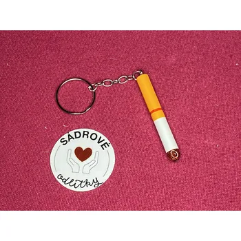 HandMade by VeJa Přívěšek na klíče - půl cigarety (špaček, vaťan)