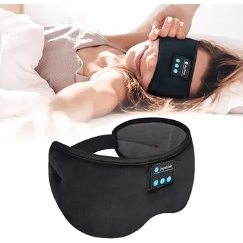 Spací maska na oči, hedvábná spací maska s uklidňujícími zvuky, bílý šum, 14hodinová blokace