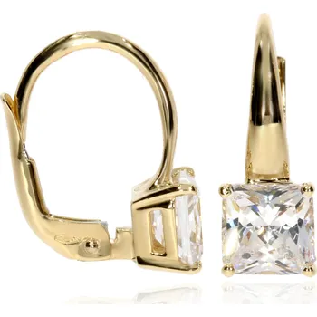 Náušnice Zlatnictví Helios Zlaté patentové náušnice s čtvercovým zirkonem