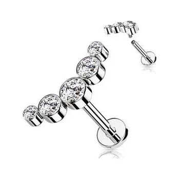 Piercing LB1113ST-1206 Piercing do brady se zirkony