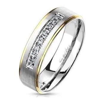 Prsten OPR0109-6-62 OPR0109 Dámský ocelový prsten se zirkony