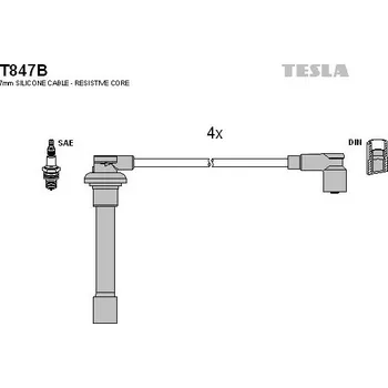 Zapalovací kabel Sada kabelů pro zapalování TESLA T847B