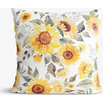 Povlak na polštářek Dekorační povlak na polštář - Květy slunečnice 45 x 45 cm