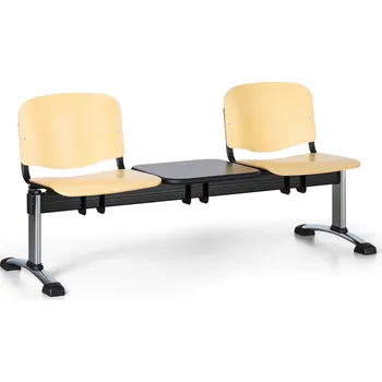 Lavice do čekárny dřevěná ISO Biedrax LC9743 - podnož chromovaná