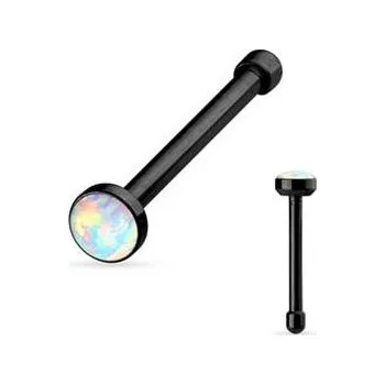 Piercing N0011 Černý piercing do nosu - opál