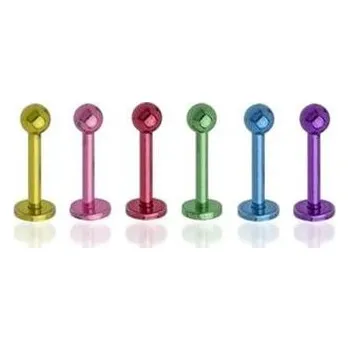 Piercing LB01175-G Piercing do brady - labreta - zelená