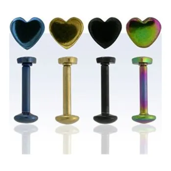 Piercing LB01152-AB Piercing do brady - labreta srdíčko - srdce - duhová