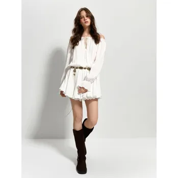 Dámské šaty Viskózové mini šaty - S - House - bílý - 708EZ-00X