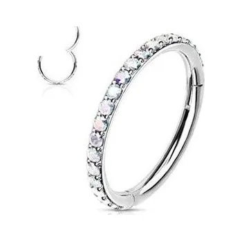 Piercing K1041-AB Piercing segment kruh s duhovými kamínky