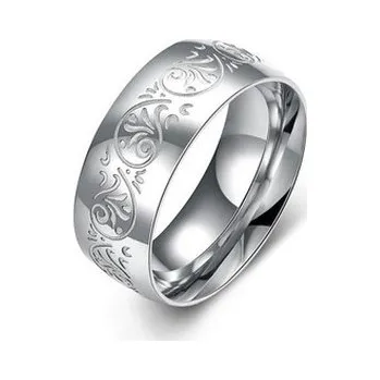 Prsten OPR0091-54 Ocelový prsten s ornamenty, šíře 8 mm, vel. 54