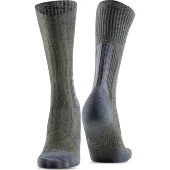 Pánské ponožky ponožky X-BIONIC X-SOCKS® TREKKING PERFORM MERINO CREW MOSS GREEN/X BLACK - 42-44
