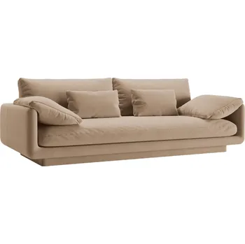 Pohovka Micadoni Tmavě béžová sametová trojmístná pohovka Torino 220 cm