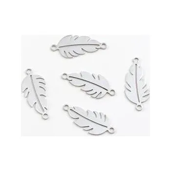 Materiál na výrobu šperku OK1318-ST Ocelová destička peříčko