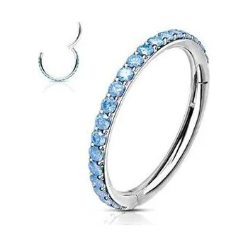 Piercing K1041-Q Piercing segment kruh s tyrkysovými kamínky